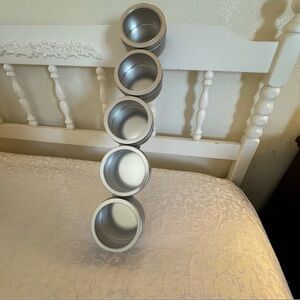 IKEA Metal Bar With Five Stainless Steel Magnetic Storage Containers